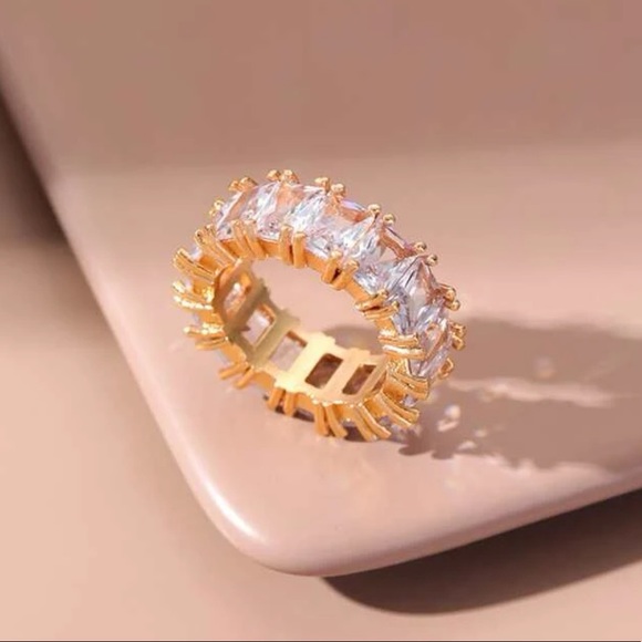 Cubic Zirconia 14 Karat Eternity Ring - Picture 5 of 6